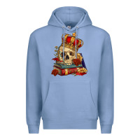 Colony Blue Skull With Crown Premium Hoodie - RanaPortraitStore