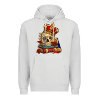 Dove Grey Skull With Crown Premium Hoodie - RanaPortraitStore