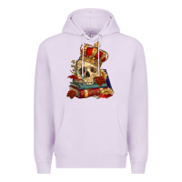 Lilac Skull With Crown Premium Hoodie - RanaPortraitStore