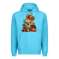 Ocean Blue Skull With Crown Premium Hoodie - RanaPortraitStore