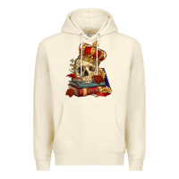 Sandshell Skull With Crown Premium Hoodie - RanaPortraitStore