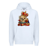 White Skull With Crown Premium Hoodie - RanaPortraitStore