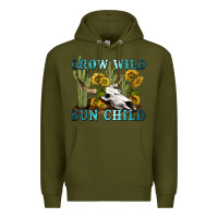Army Green grow wild sun child tbw Premium Hoodie - texasbilliewilder