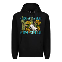 Black grow wild sun child tbw Premium Hoodie - texasbilliewilder