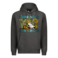 Charcoal Heather grow wild sun child tbw Premium Hoodie - texasbilliewilder