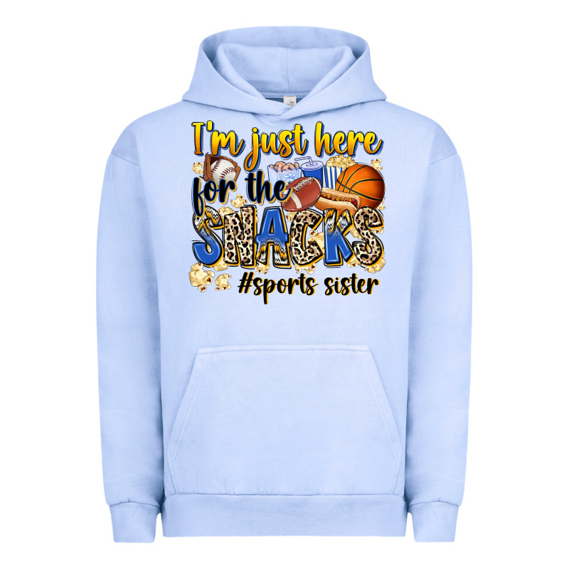 Im Just Here For The Snacks Sports Sister Urban Hoodie by Zillion Design Studio | Teevron