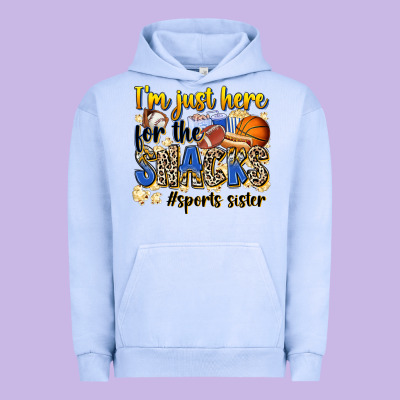 Im Just Here For The Snacks Sports Sister Urban Hoodie Designed By Zillion Design Studio
