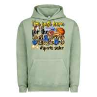 Pigment Oil Green im just here for the snacks sports sister Urban Hoodie - Zillion Design Studio