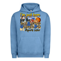 Pigment Pebble Blue im just here for the snacks sports sister Urban Hoodie - Zillion Design Studio
