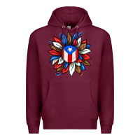Burgundy puerto rico sunflower Premium Hoodie - texasbilliewilder
