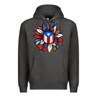 Charcoal Heather puerto rico sunflower Premium Hoodie - texasbilliewilder