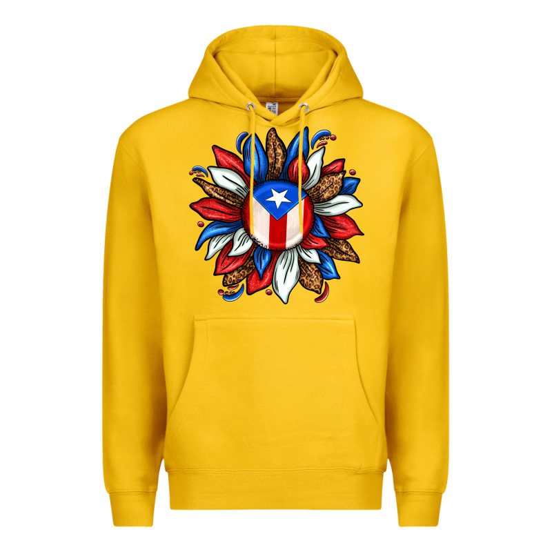 Puerto Rico Sunflower Premium Hoodie by texasbilliewilder | Teevron