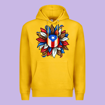 Puerto Rico Sunflower Premium Hoodie Designed By Texasbilliewilder
