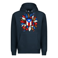 Navy puerto rico sunflower Premium Hoodie - texasbilliewilder