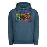 Pigment Midnight Navy autism mom checkered flag Urban Hoodie - Zillion Design Studio