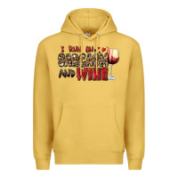 Antique Gold i run on sarcasm and wine Premium Hoodie - Zillion Design Studio