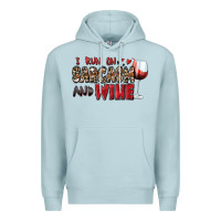 Blue Mist i run on sarcasm and wine Premium Hoodie - Zillion Design Studio