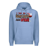 Colony Blue i run on sarcasm and wine Premium Hoodie - Zillion Design Studio