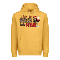 Mustard i run on sarcasm and wine Premium Hoodie - Zillion Design Studio