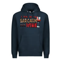 Navy i run on sarcasm and wine Premium Hoodie - Zillion Design Studio