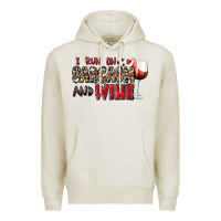 Oatmeal Heather i run on sarcasm and wine Premium Hoodie - Zillion Design Studio