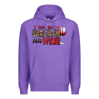 Purple i run on sarcasm and wine Premium Hoodie - Zillion Design Studio