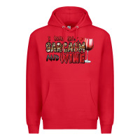 Red i run on sarcasm and wine Premium Hoodie - Zillion Design Studio