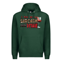 Sports Green i run on sarcasm and wine Premium Hoodie - Zillion Design Studio