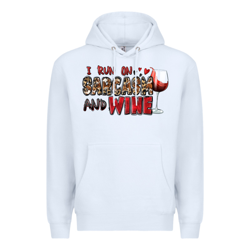 I Run On Sarcasm And Wine Premium Hoodie by Zillion Design Studio | Teevron