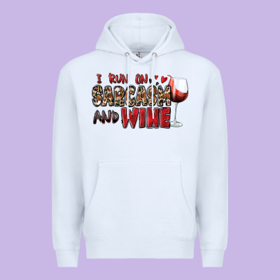 I Run On Sarcasm And Wine Premium Hoodie Designed By Zillion Design Studio