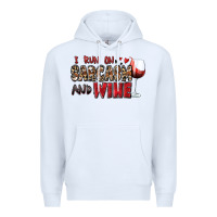 White i run on sarcasm and wine Premium Hoodie - Zillion Design Studio