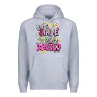 Heather Grey 80s made 90s raised Premium Hoodie - texasbilliewilder