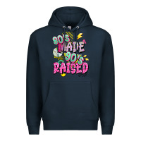 Navy 80s made 90s raised Premium Hoodie - texasbilliewilder