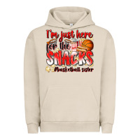 Pigment French Oak im just here for the snacks basketball sister Urban Hoodie - Zillion Design Studio