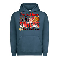 Pigment Midnight Navy im just here for the snacks basketball sister Urban Hoodie - Zillion Design Studio