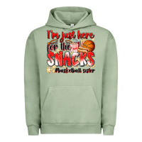 Pigment Oil Green im just here for the snacks basketball sister Urban Hoodie - Zillion Design Studio