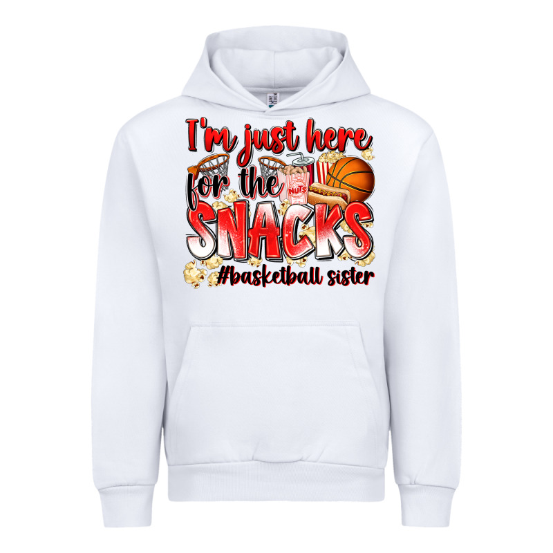 Im Just Here For The Snacks Basketball Sister Urban Hoodie by Zillion Design Studio | Teevron