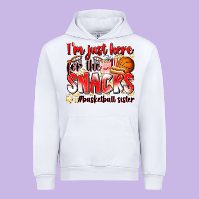 Im Just Here For The Snacks Basketball Sister Urban Hoodie Designed By Zillion Design Studio