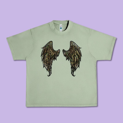 Leopard Camouflage Wings Urban Heavy Tee Designed By Ranaportraitstore
