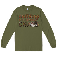 Army Green caffeine before chaos Long Sleeve Tee - BarkalooDesign