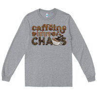 Heather Grey caffeine before chaos Long Sleeve Tee - BarkalooDesign