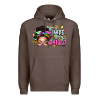 Coffee 80s made 90s raised messy bun Premium Hoodie - texasbilliewilder