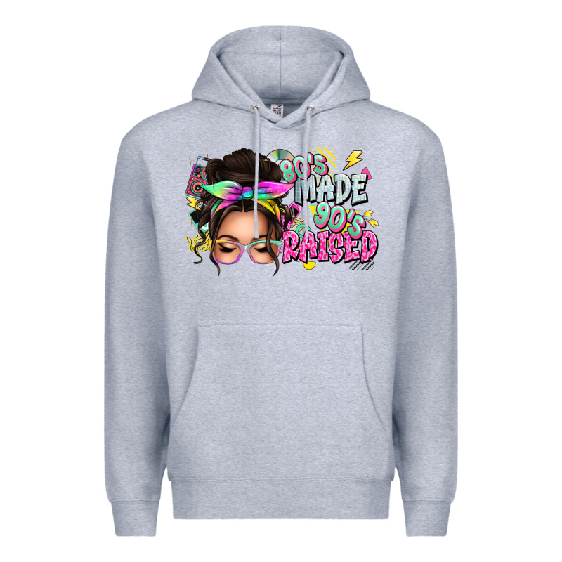 80s Made 90s Raised Messy Bun Premium Hoodie by texasbilliewilder | Teevron