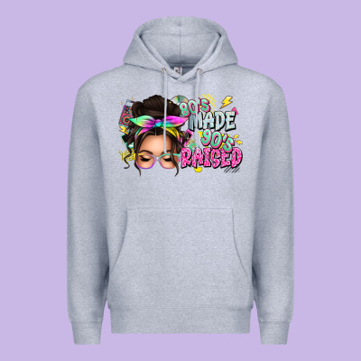 80s Made 90s Raised Messy Bun Premium Hoodie Designed By Texasbilliewilder