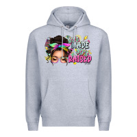Heather Grey 80s made 90s raised messy bun Premium Hoodie - texasbilliewilder