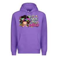 Purple 80s made 90s raised messy bun Premium Hoodie - texasbilliewilder