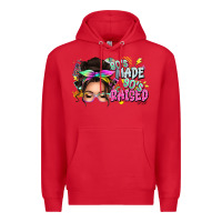 Red 80s made 90s raised messy bun Premium Hoodie - texasbilliewilder