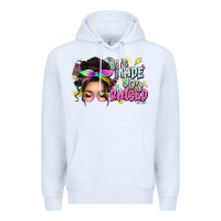 White 80s made 90s raised messy bun Premium Hoodie - texasbilliewilder