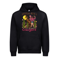 Black shoulda been a cowgirl bucking horse Urban Hoodie - texasbilliewilder