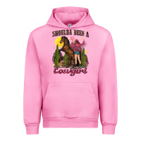 Fuchsia Pink shoulda been a cowgirl bucking horse Urban Hoodie - texasbilliewilder